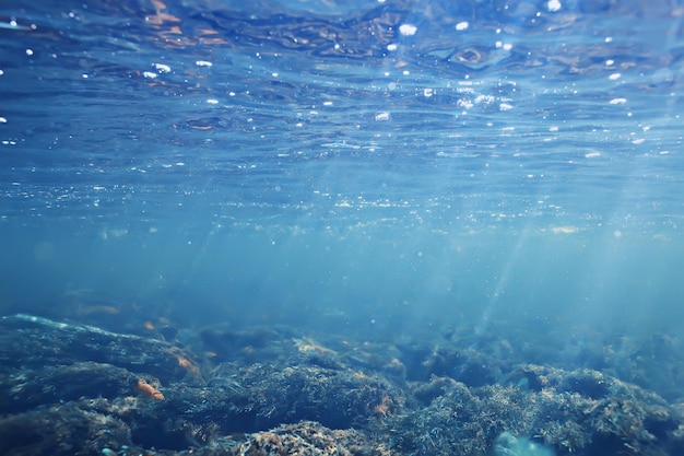 sun rays under water blue ocean background, abstract sun light in water wallpaper