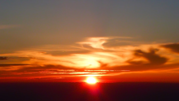 Sun rise with cloud in the morning see from the top of Fuji Mt. , Japan