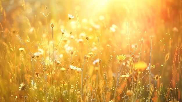 the sun shines through the grass on a sunny day