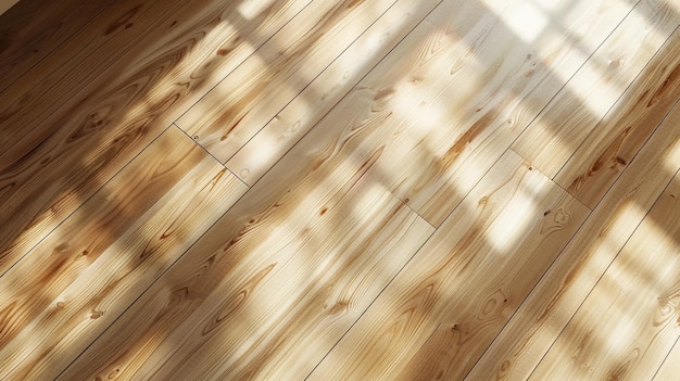 Photo the sun shines through the wooden floor