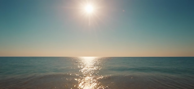 Photo the sun shines on the water of a beach