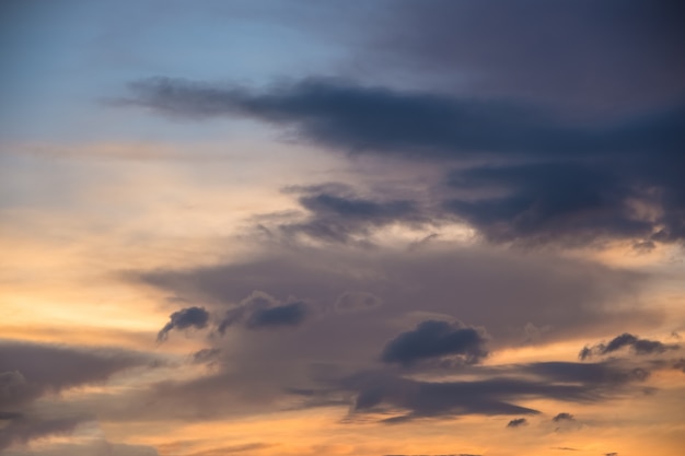 Sun, sky and clouds In the evening