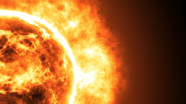 Sun surface with solar flares. Abstract scientific background