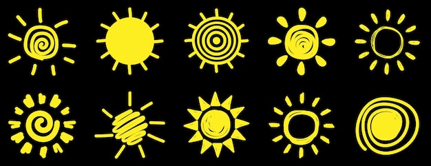 Sun symbols collection icons