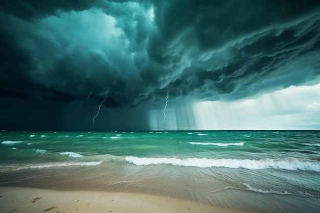 Sun Over a Turquoise Sea During Storm