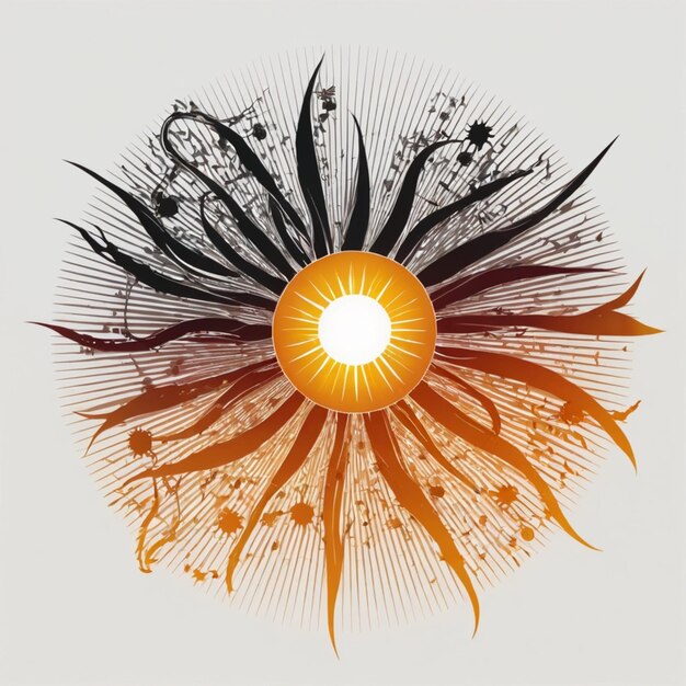 sun vector white graphic and colour