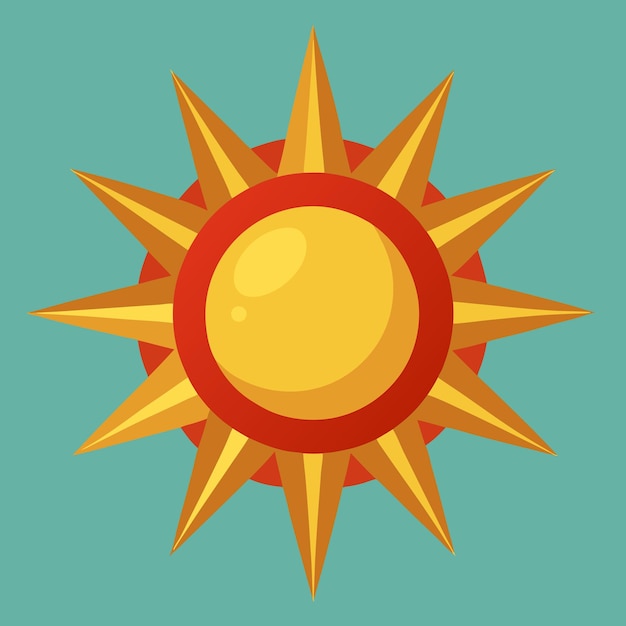 a sun with a star on it and a blue background