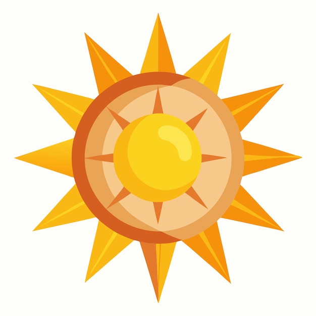 a sun with a star on it and a blue background