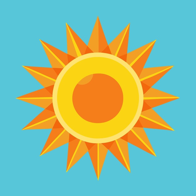 a sun with a star on it and a blue background