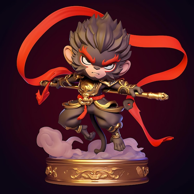 Sun Wukong Warrior Chibi A ZBrush Sculpt of the Legendary Monkey King