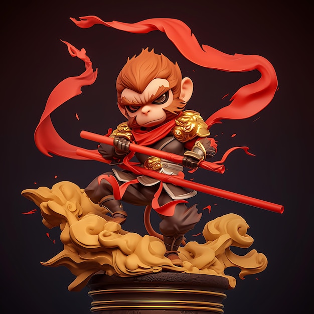 Sun Wukong Warrior Chibi A ZBrush Sculpt of the Legendary Monkey King