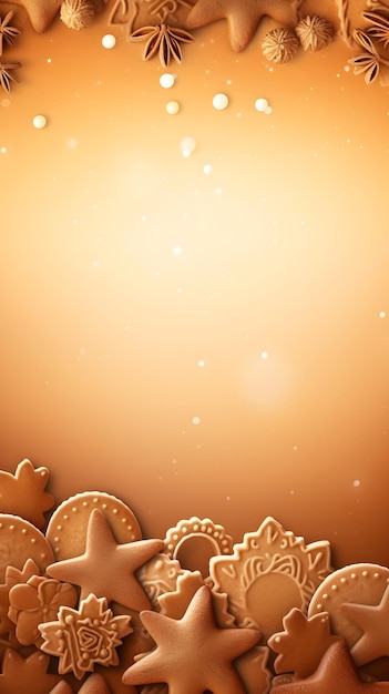 Sunbeams background Gingerbread Cookies frame art with space for text background image