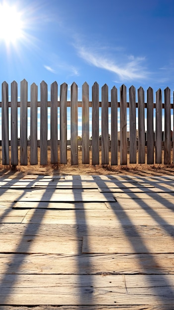 Sunbleached splintering wooden fence