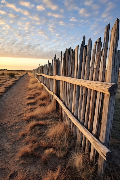 Sunbleached splintering wooden fence