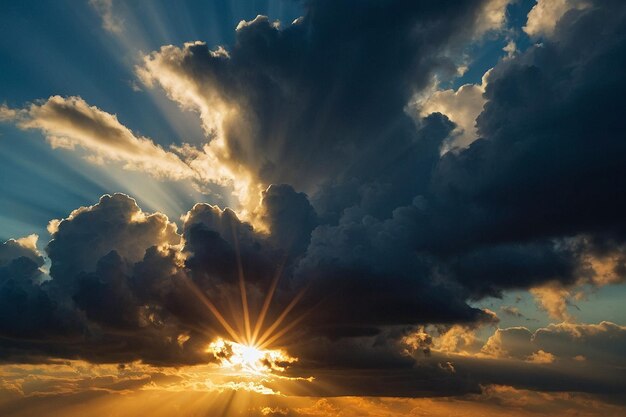 Sunburst Through Dramatic Clouds