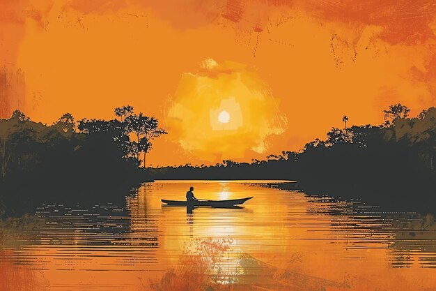 Sundarbans indian illustration background