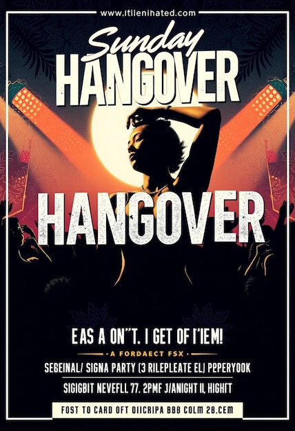 Photo sunday hangover night club party flyer and social media post design