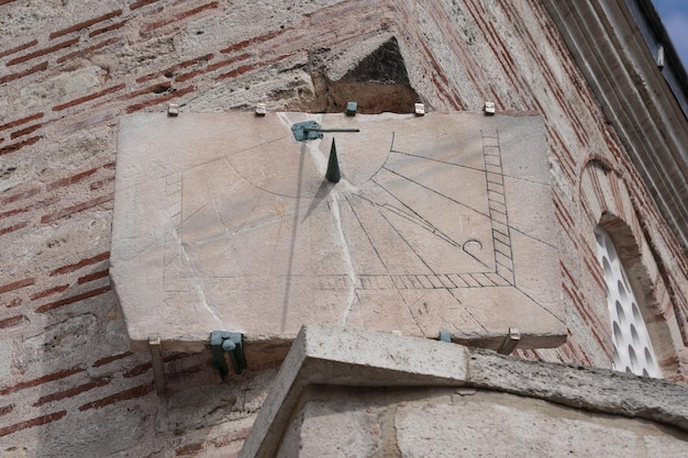 Sundial on a wall in Istanbul Turkiye