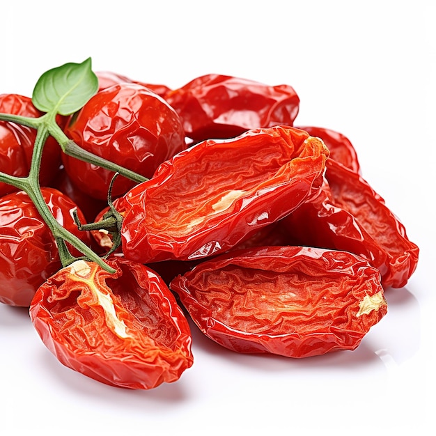 SunDried Tomatoes on White Background No Reflection