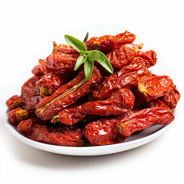 SunDried Tomatoes on White Background No Reflection