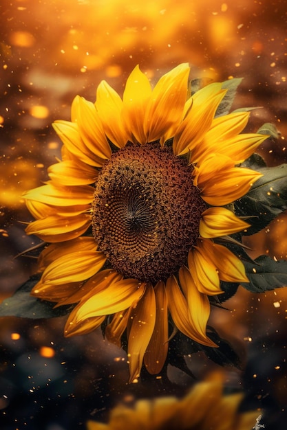 Sunflower background Illustration AI Generative