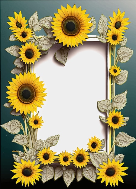 Sunflower border art in A4 size