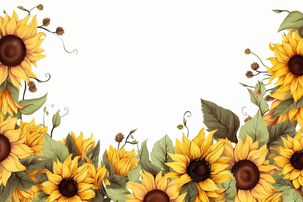 Sunflower border art