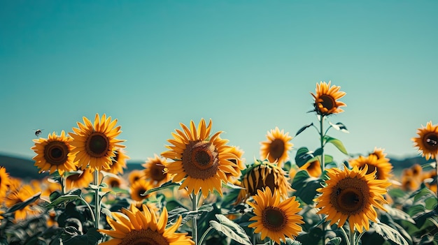 Sunflower Field under a Clear Sky