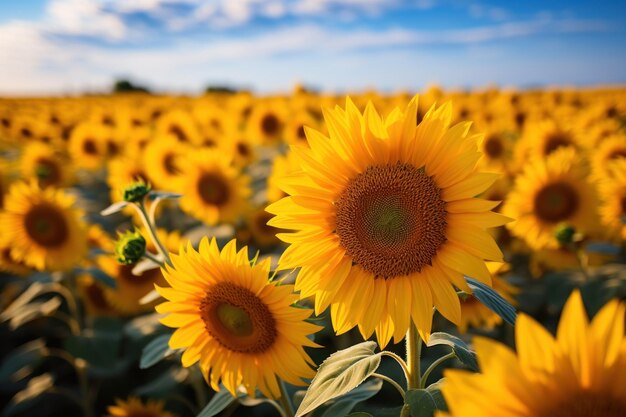 Sunflower field landscape Generate with Ai