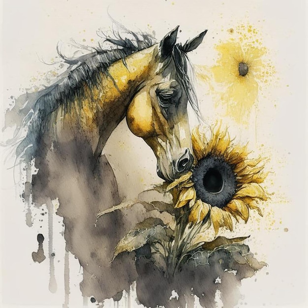 Sunflower and horse dark horse comic style