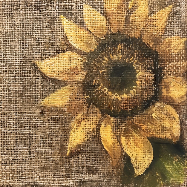 a sunflower is on a cloth with a sunflower on it