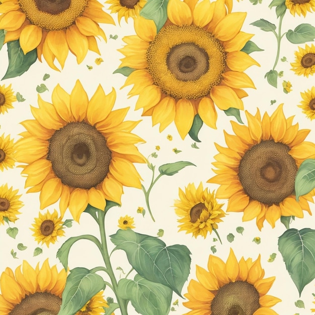 sunflower pattern on white background