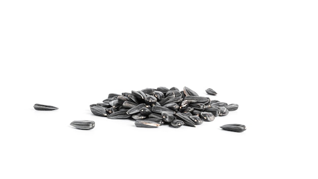 Sunflower seeds isolated on a white background. 