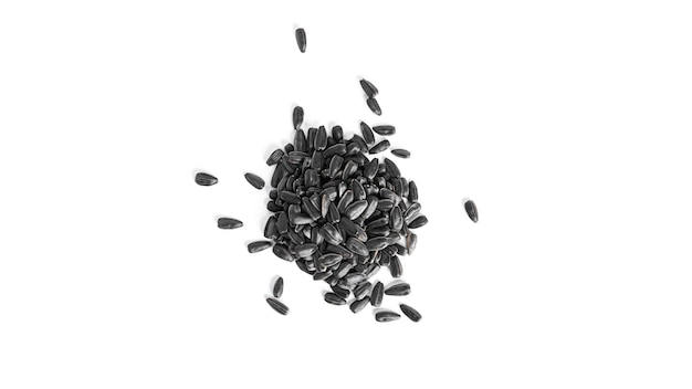 Sunflower seeds isolated on a white background. 