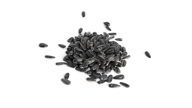 Sunflower seeds isolated on a white background. 