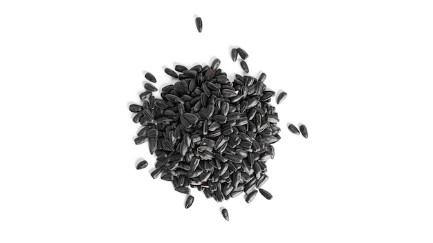 Sunflower seeds isolated on a white background. 