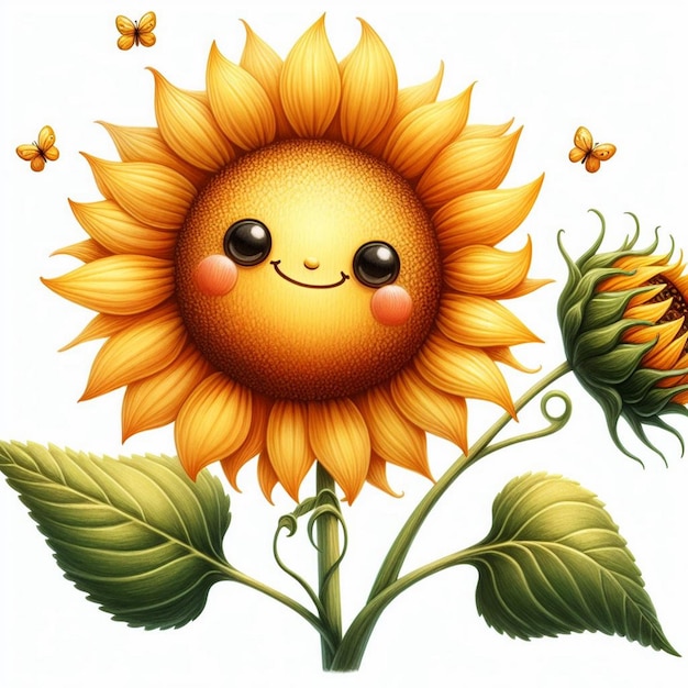 a sunflower with butterflies on it and the words quot bee quot