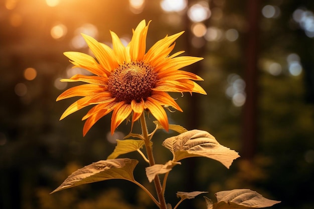 Sunflower with Evening Glow