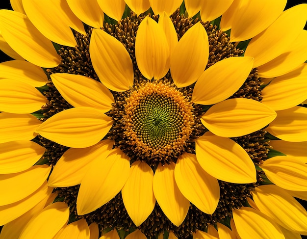 a sunflower with a green center that has a green center