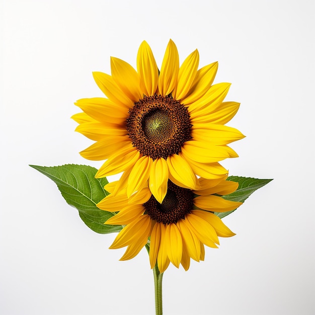 a sunflower with a green stem and a green stem