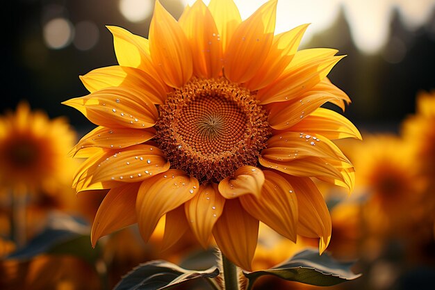 Sunflower with a shallow depth of field