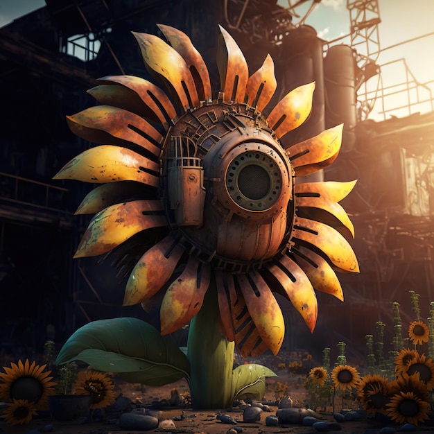 A sunflower with a sunflower head that says'sunflower '