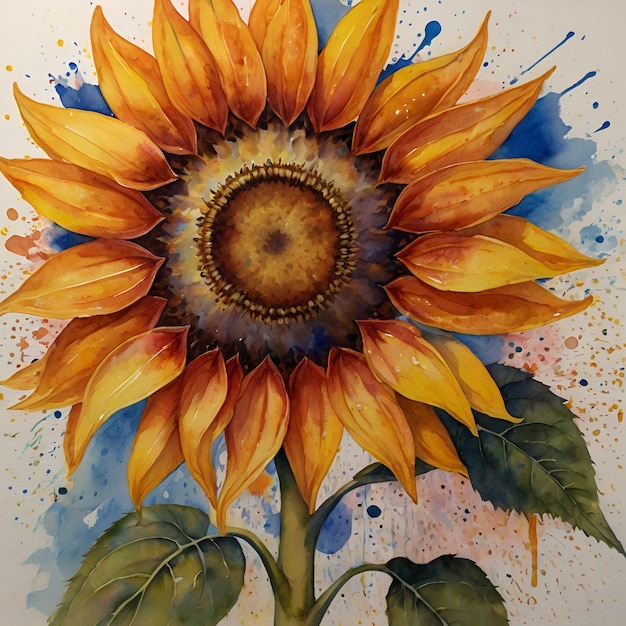 a sunflower with the word sun on it