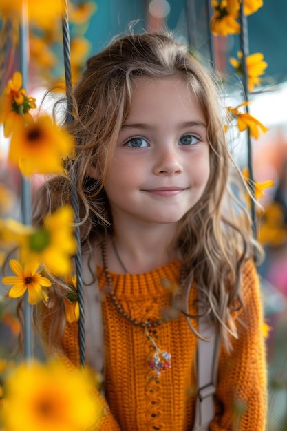 Sunflower yellow childrenas playground filled with joyful laughter