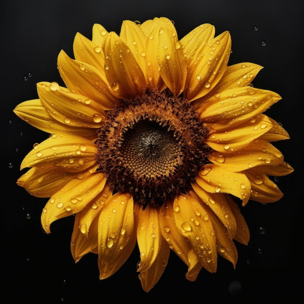 Sunflowers on a black background