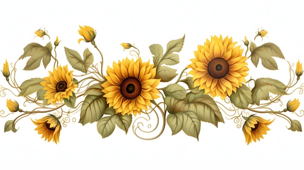 Photo sunflowers border