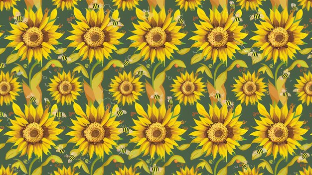 Photo sunflowers on a green background