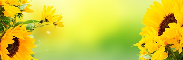 Sunflowers on white