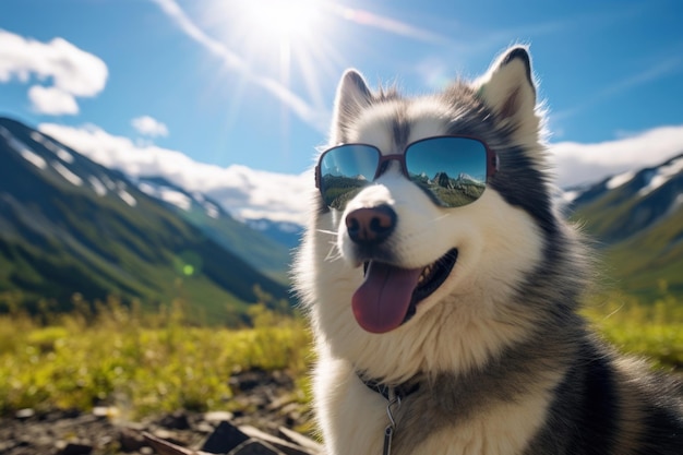 Sunglasses outdoors mammal animal