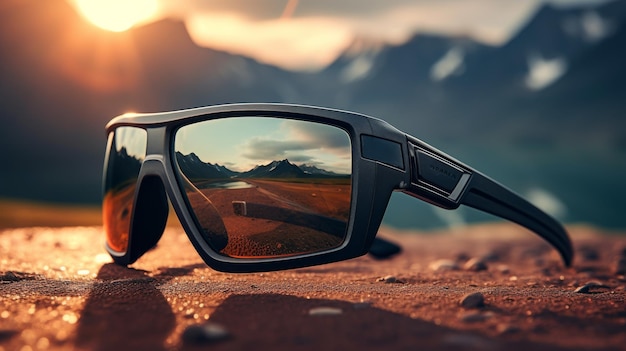 Sunglasses Resting on Dirt Road